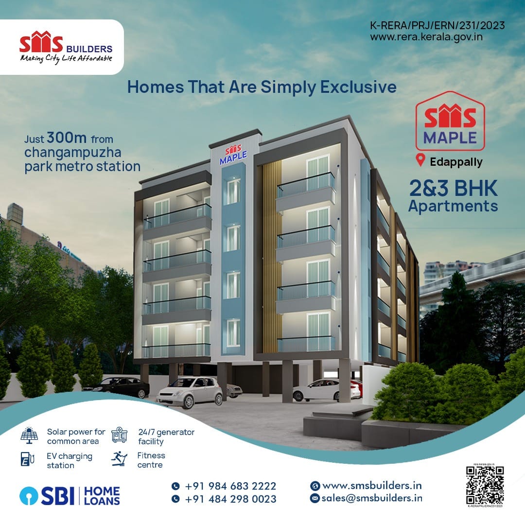 2 BHK FLAT FOR SALE IN EDAPPALLY, KOCHI.