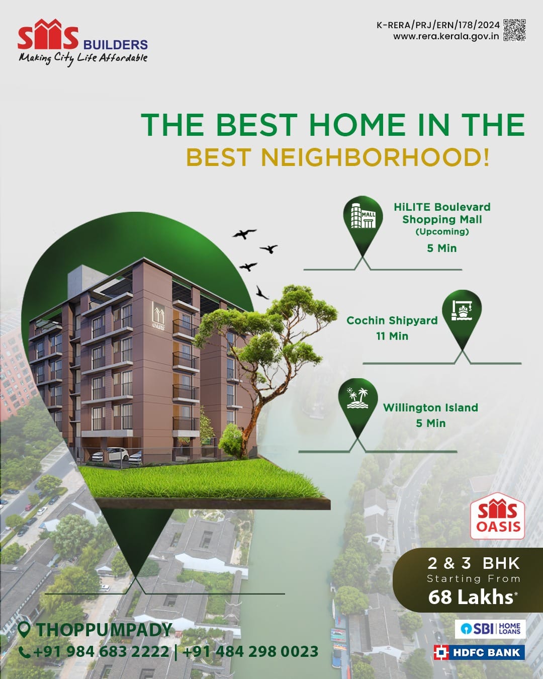 3BHK FLAT FOR SALE IN THOPPUMPADY, KOCHI