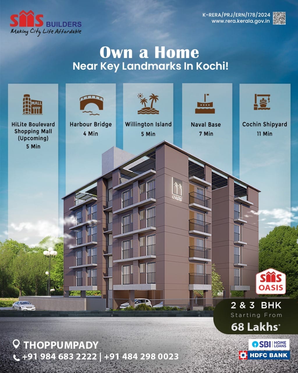 3 BHK FLAT FOR SALE @ THOPPUMPADY, KOCHI