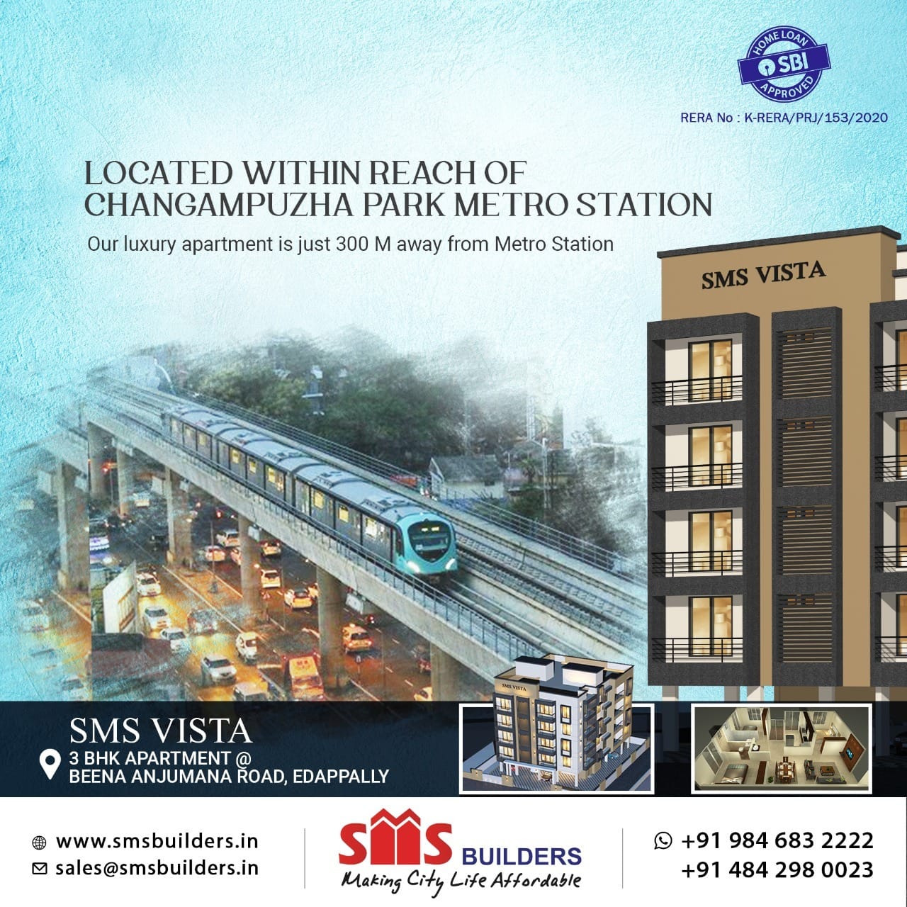 3BHK FLAT FOR SALE IN EDAPPALLY, KOCHI.
