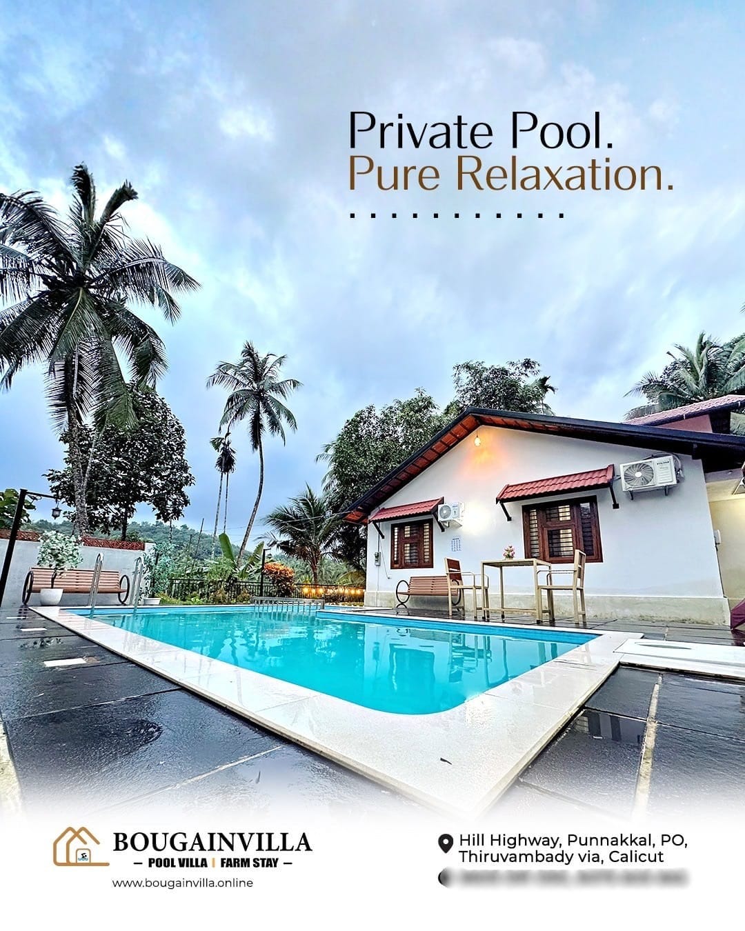 Bougainvilla – The Exotic Pool Villa – Farm Stay