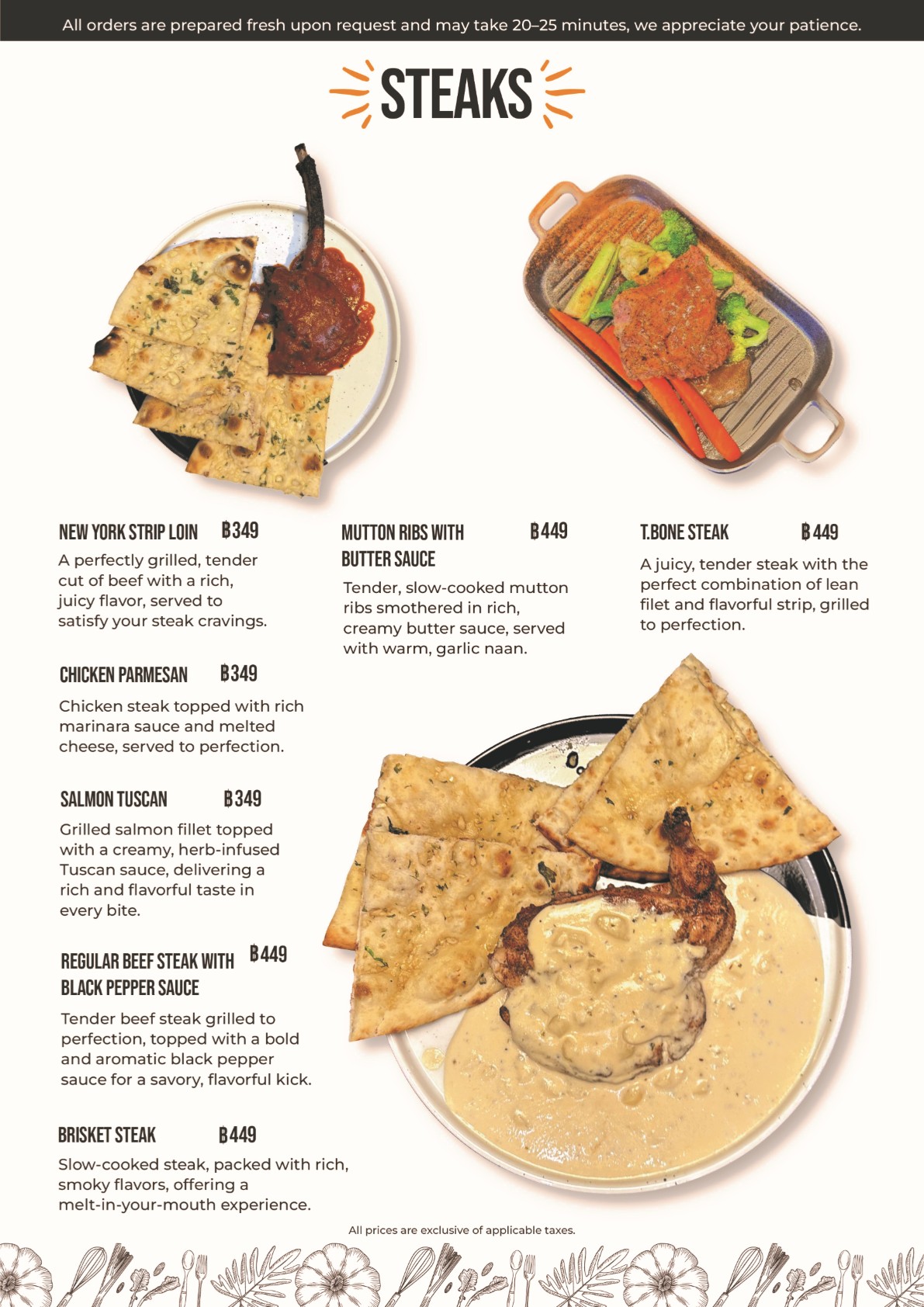 South Asian Fine Dining – Menu
