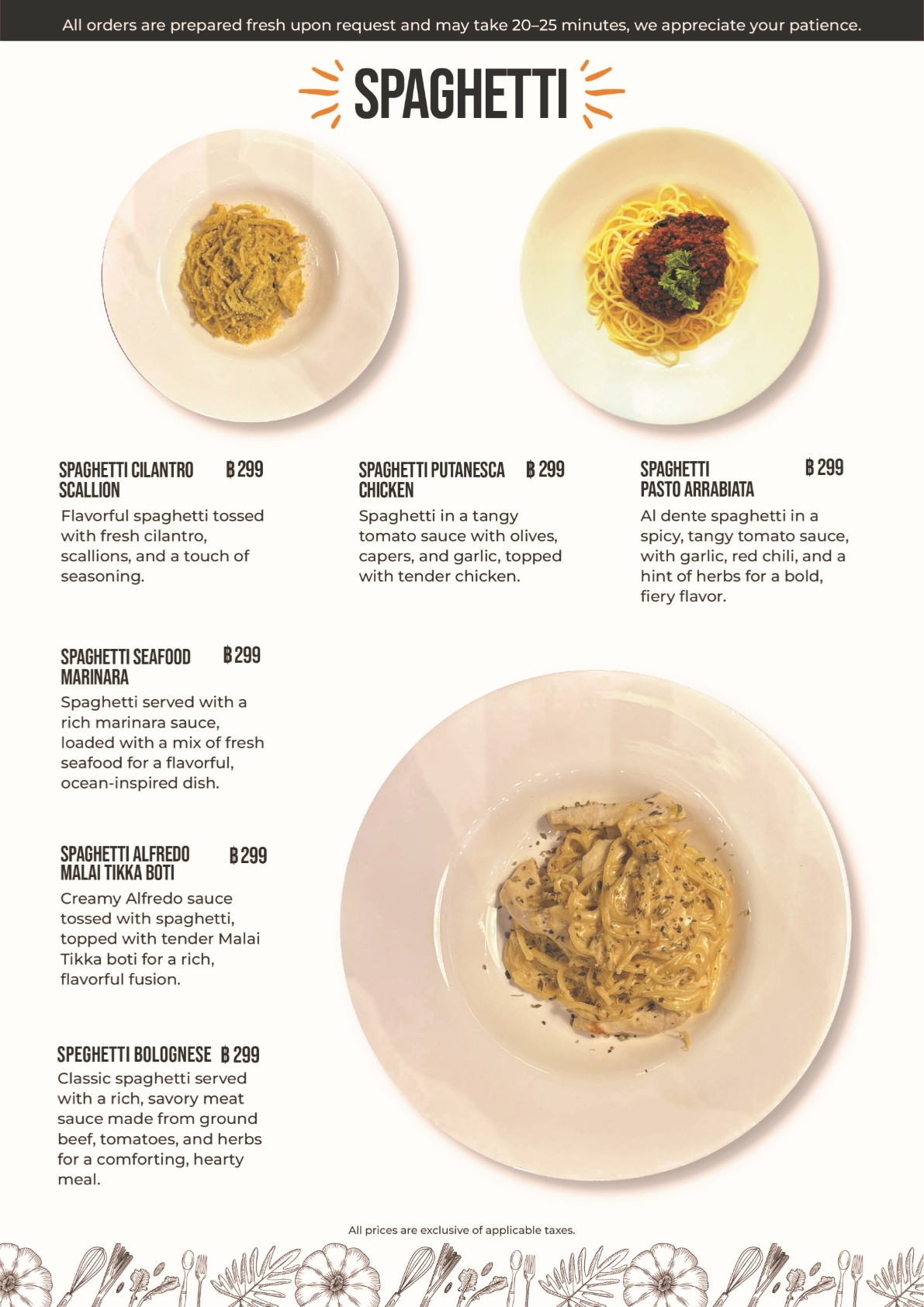 South Asian Fine Dining – Menu