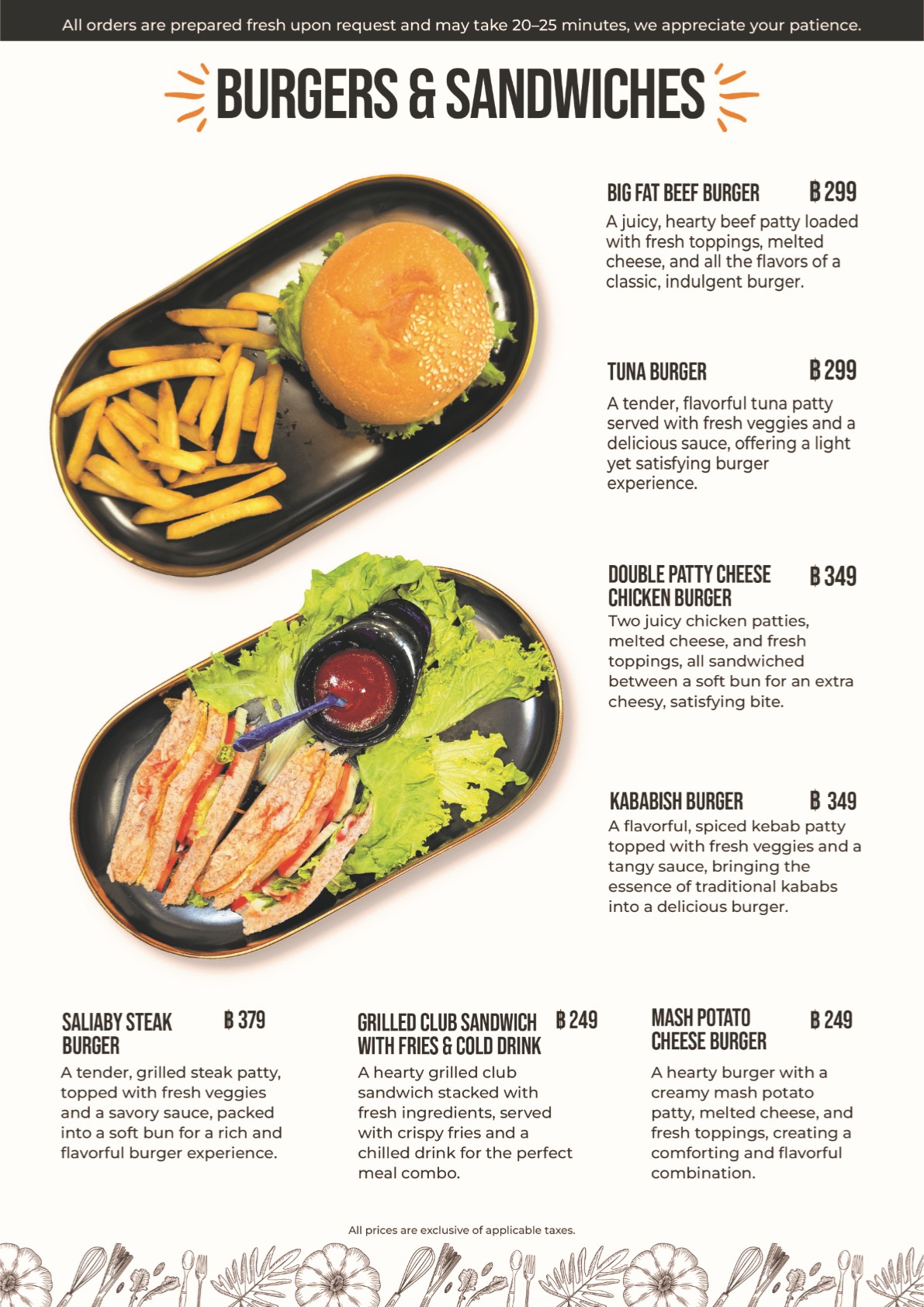 South Asian Fine Dining – Menu
