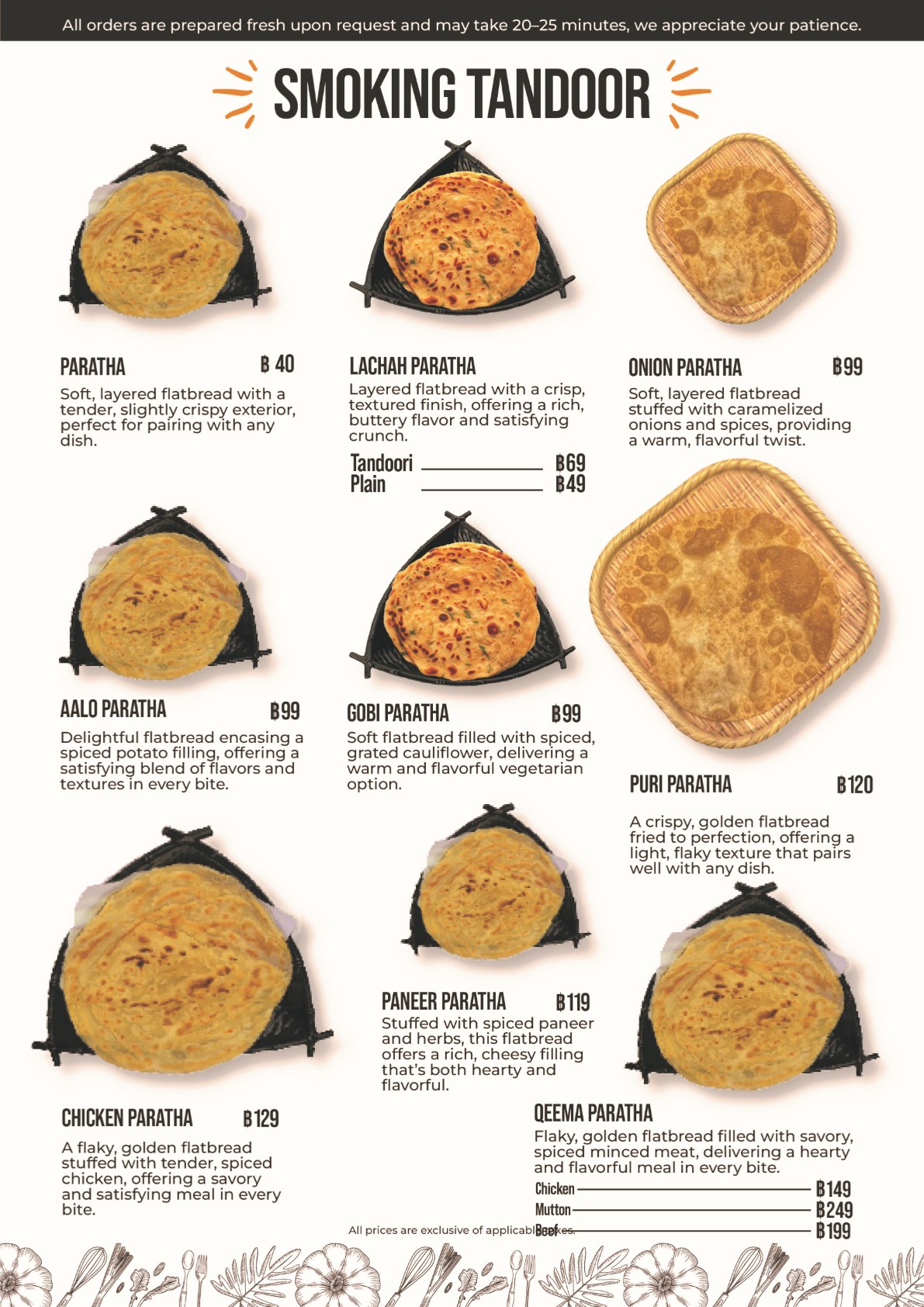 South Asian Fine Dining – Menu