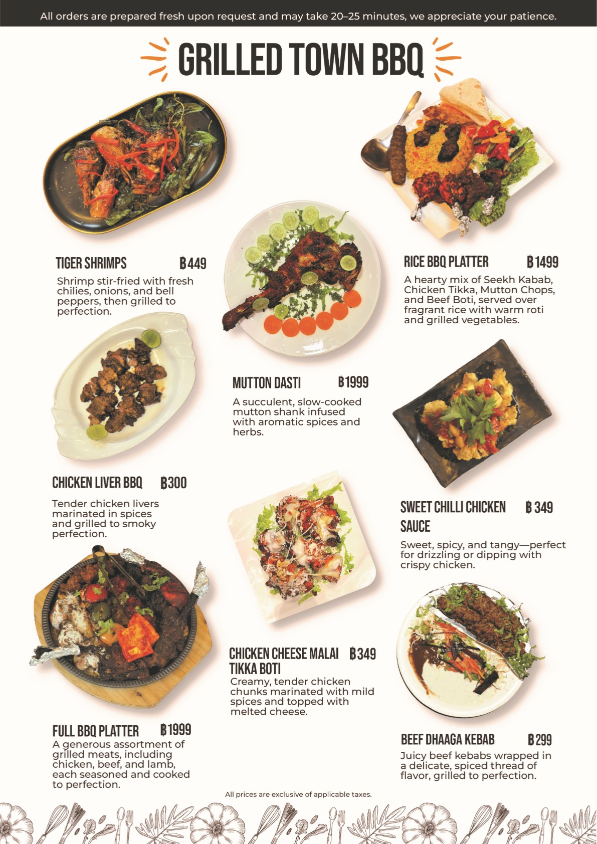 South Asian Fine Dining – Menu