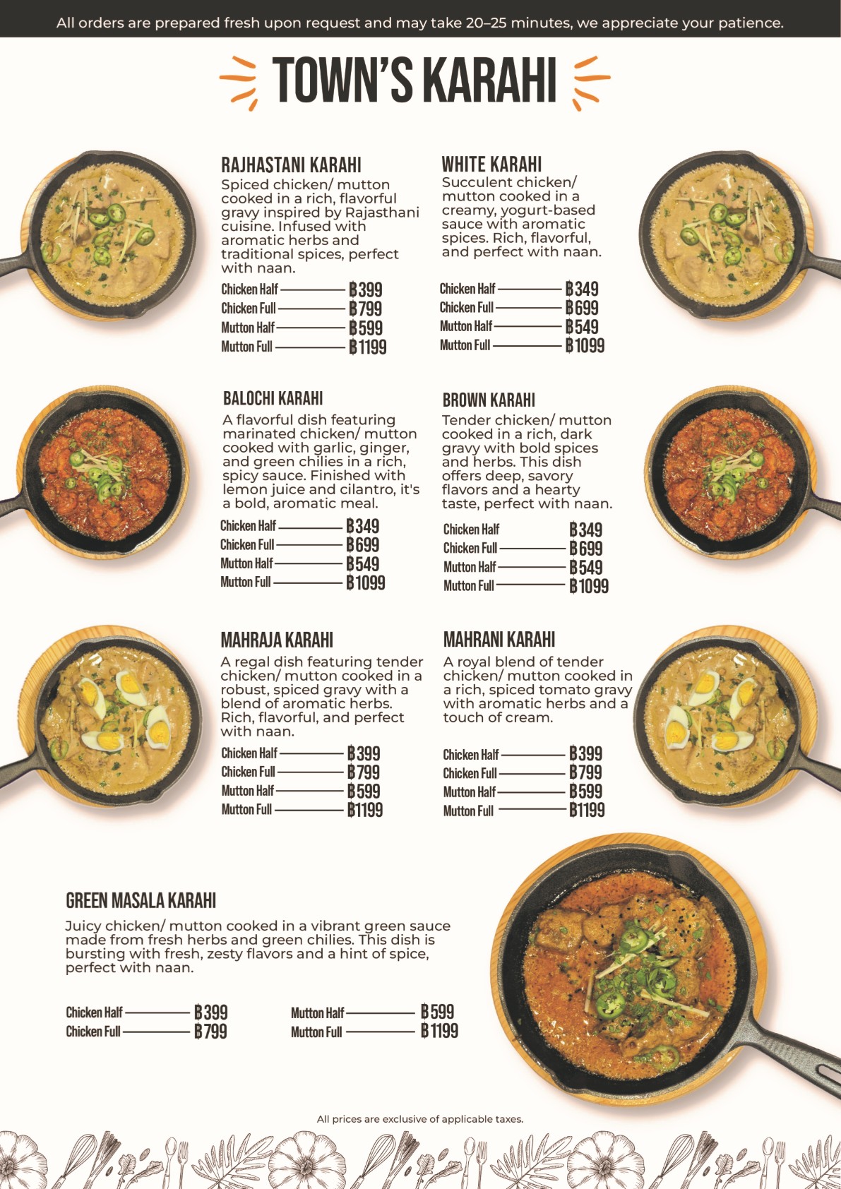South Asian Fine Dining – Menu