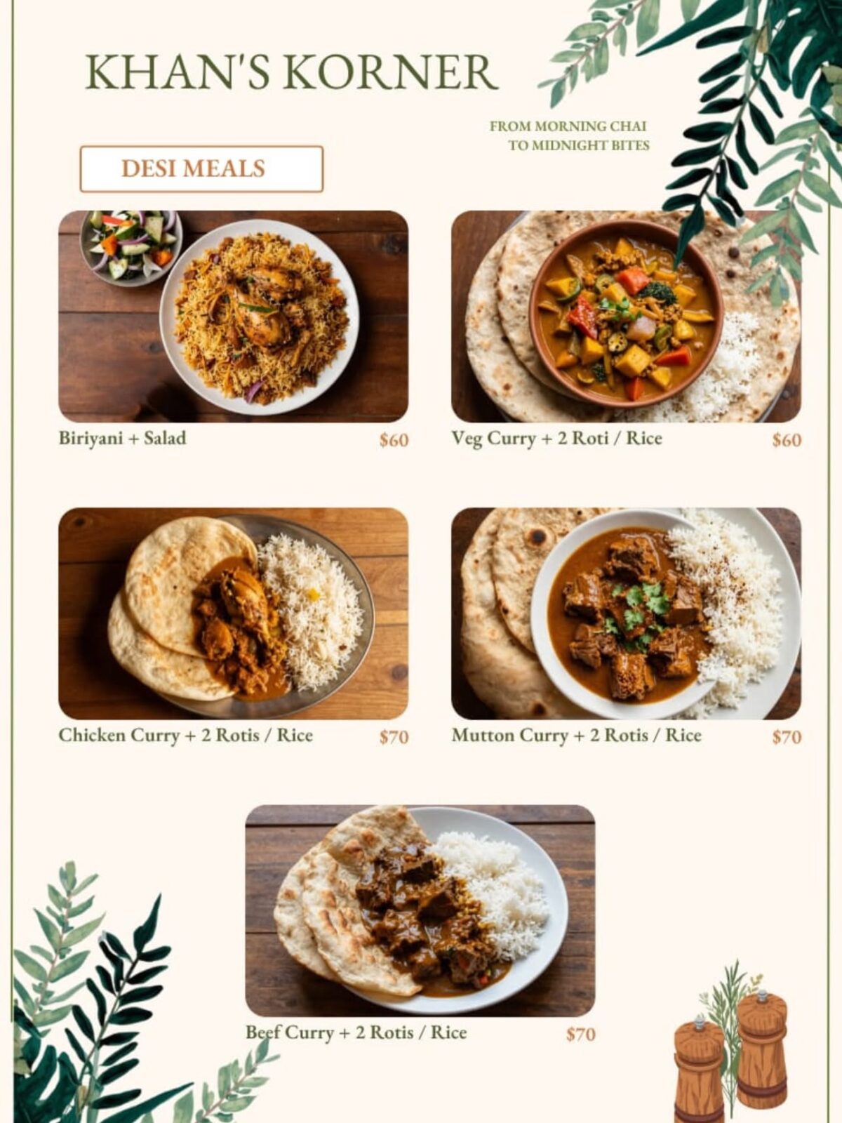 KK Style – Menu