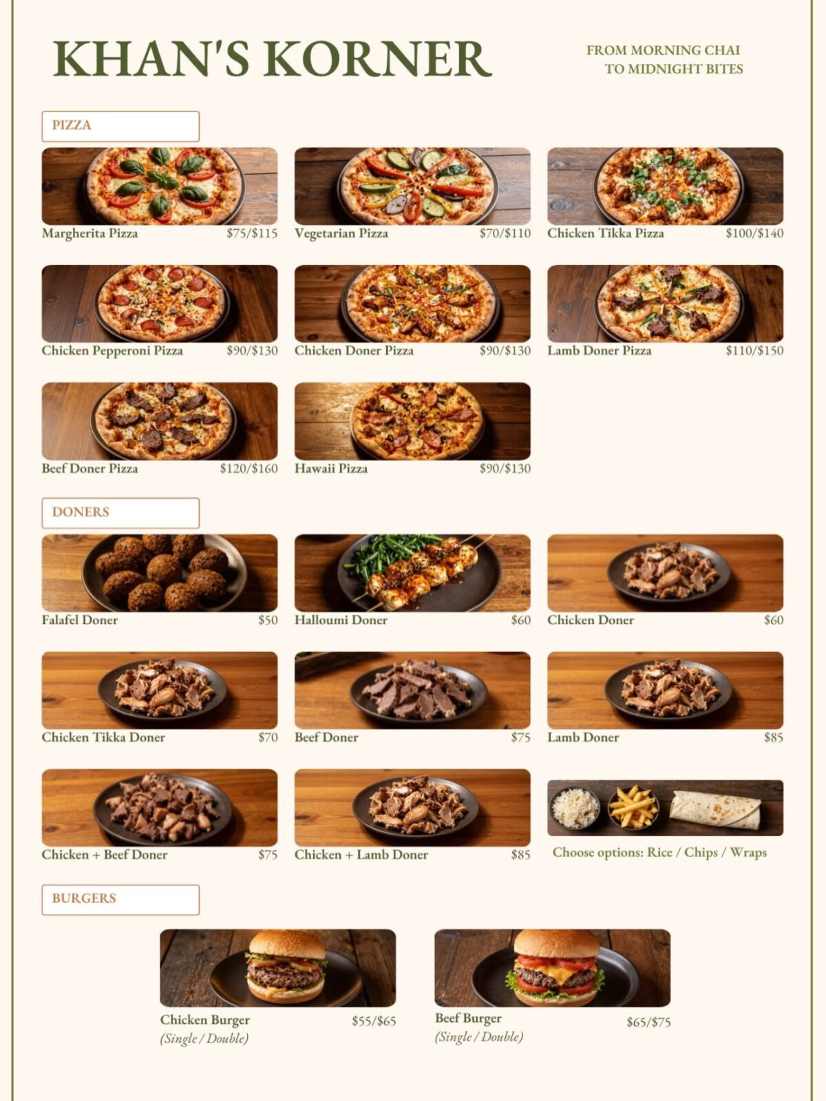 KK Style – Menu