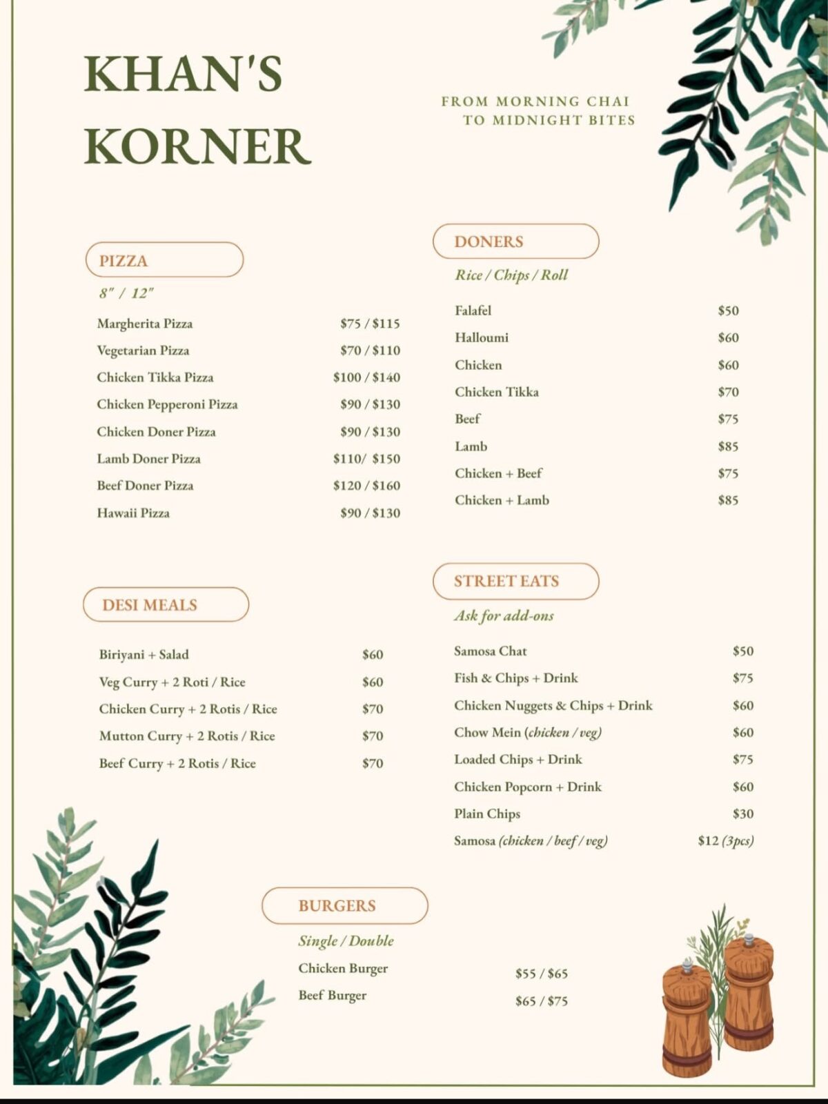 KK Style – Menu